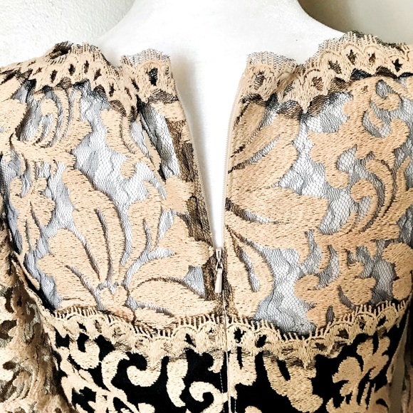 Tadashi Shoji Belted Embroidered Lace Gown - Picture 6 of 16